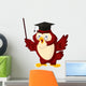 Cartoon of pointing wise owl Wall Decal