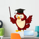 Cartoon of pointing wise owl Wall Decal