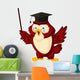 Cartoon of pointing wise owl Wall Decal