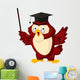 Cartoon of pointing wise owl Wall Decal