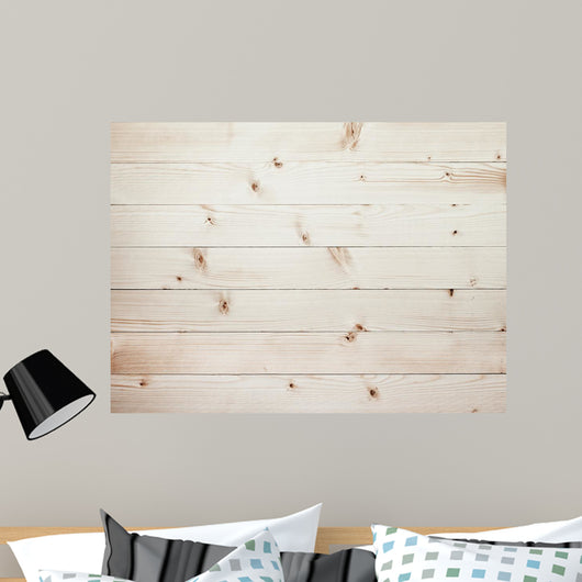 light wooden planks texture with branch Wall Mural