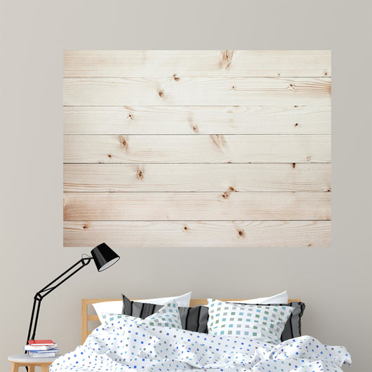 light wooden planks texture with branch Wall Mural