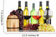 Assortment of wine in glasses and bottles isolated on white Wall Mural