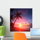 Beach With Palm Trees Wall Mural