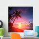 Beach With Palm Trees Wall Mural
