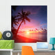 Beach With Palm Trees Wall Mural