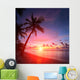 Beach With Palm Trees Wall Mural