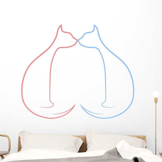 Cat Love Wall Mural