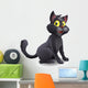 Cute Halloween Witches Cat Cartoon Wall Decal