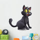Cute Halloween Witches Cat Cartoon Wall Decal