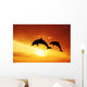 Dolphins at sunset Wall Mural