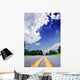 Country-road under a dramatically lighted cloudy sky Wall Mural
