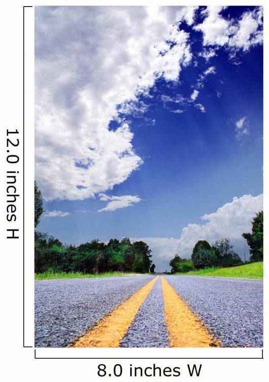 Country-road under a dramatically lighted cloudy sky Wall Mural