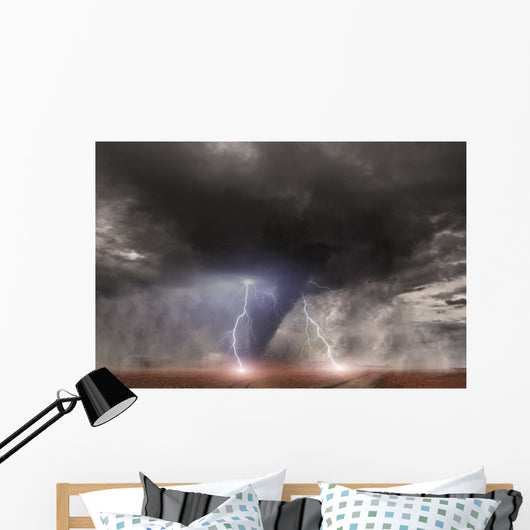 Tornado with Lightning over