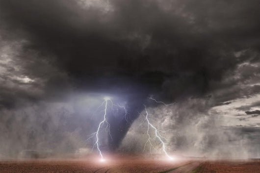 Tornado with Lightning over