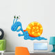 Cute snail cartoon running Wall Decal