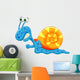 Cute snail cartoon running Wall Decal