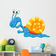 Cute snail cartoon running Wall Decal