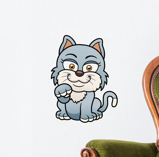 Vector Illustration Cat Cartoon Wall Decal