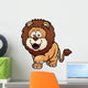 Vector illustration of Cartoon lion Wall Decal