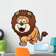 Vector illustration of Cartoon lion Wall Decal