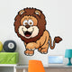 Vector illustration of Cartoon lion Wall Decal