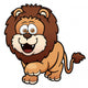 Vector illustration of Cartoon lion Wall Decal