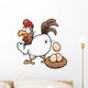 Vector illustration of cartoon hen Wall Decal