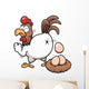 Vector illustration of cartoon hen Wall Decal