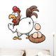 Vector illustration of cartoon hen Wall Decal