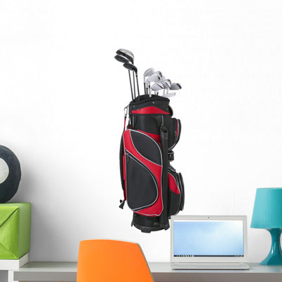 Red and Black Golf shown on a wall