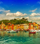 Portofino village on Ligurian coast, mediterranean sea Wall Mural