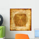 Stylized illustration of Laonardo Da vinci's Vitruvian Man Wall Mural