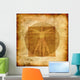 Stylized illustration of Laonardo Da vinci's Vitruvian Man Wall Mural