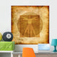 Stylized illustration of Laonardo Da vinci's Vitruvian Man Wall Mural