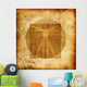 Stylized illustration of Laonardo Da vinci's Vitruvian Man Wall Mural