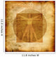 Stylized illustration of Laonardo Da vinci's Vitruvian Man Wall Mural