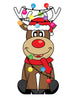 reindeer with santa claus hat and christmas lights Wall Decal