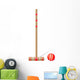 croquet mallet and ball vector illustration Wall Decal