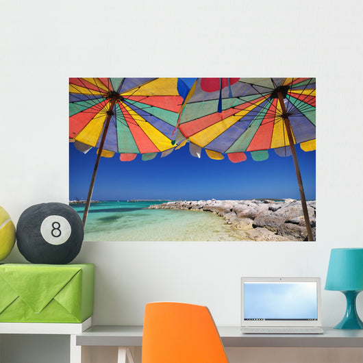 Beach and Umbrella Wall Mural