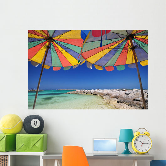 Beach and Umbrella Wall Mural