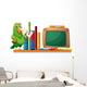 A Parrot above a Bookshelf with Books and an Empty Board Wall Decal