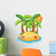 An Island With Coconut Trees Wall Decal