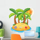 An Island With Coconut Trees Wall Decal