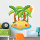 An Island With Coconut Trees Wall Decal