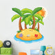 An Island With Coconut Trees Wall Decal