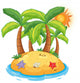 An Island With Coconut Trees Wall Decal