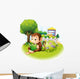 Monkey Reading Book near Wall Decal