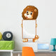 A Lion Holding an Empty Bulletin Board Wall Decal