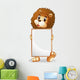 A Lion Holding an Empty Bulletin Board Wall Decal